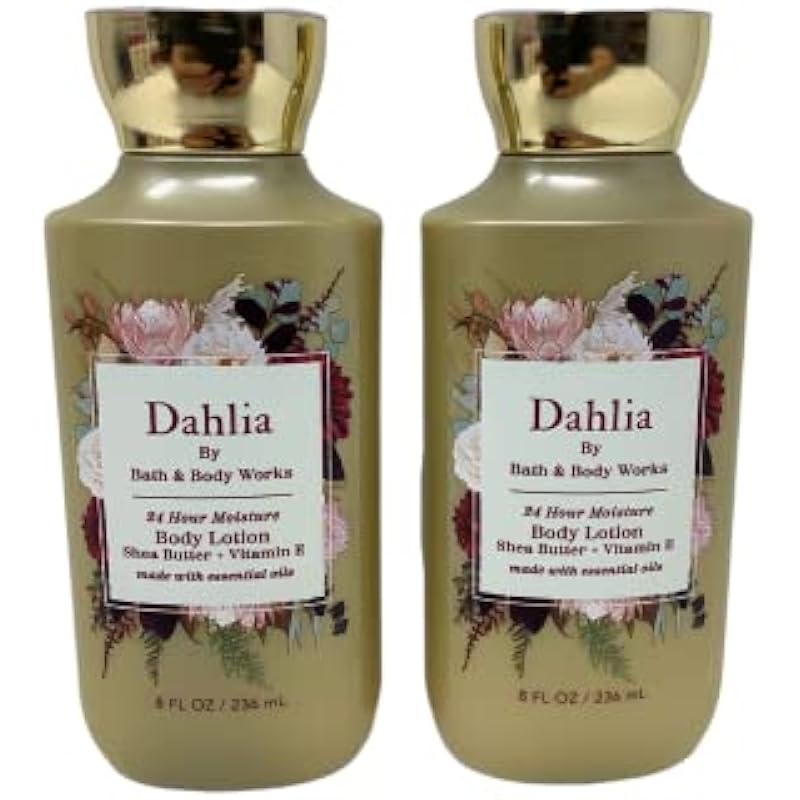 Bath and Body Works Dahlia Super Smooth Body Lotion Sets Gift For Women 8 Oz -2 Pack (Dahlia)