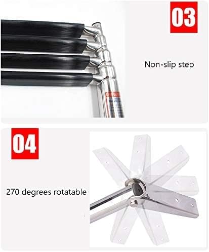 Telescoping Boat Ladder - 2/3/4 Step Stainless Steel Extendable Ladder for Marine Yacht/Swimming Pool (Size : 4 Step)