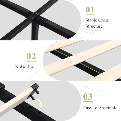 Feonase Queen Size Bed Frame with 4 Storage Drawers, Upholstered Storage Bed with Charging Station, Tufted Wingback Headboard, No Box Spring Needed, Light Grey, FEO737