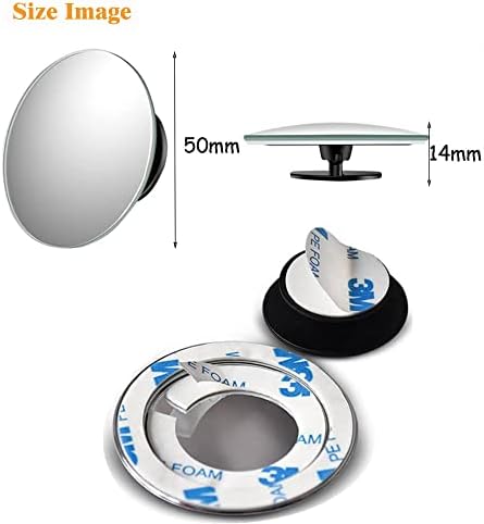 Blind Spot Mirrors, Round Frameless 360° Rotate Sway Adjustable and Waterproof, HD Glass Convex Mirror Maximize RearView, Universal for Car SUV Trucks Traffic Safety - 4 Pack