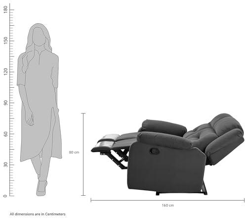 Image of Amazon Brand - Solimo Costa 2 Seater Fabric Manual Recliner (Grey)