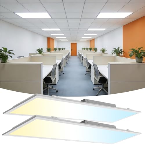 CLLIGHTING 2x4 LED Flat Panel Light 2 Pack Drop Ceiling Light for Office Dimmable LED Ceiling Light Selectable 30W/40W/50W/60W/72W 3000K/3500K/4000K/5000K/6300K ETL Listed 5-Year Warranty