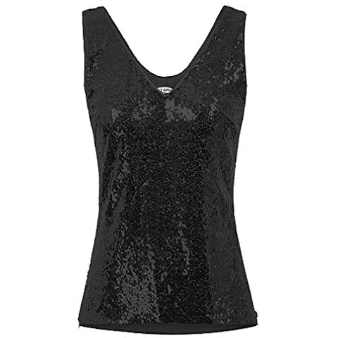 GRACE KARIN Sparkle V Neck Sequins Top Cover