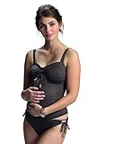 Petit Amour Umstands Tankini ️ Schwangerschafts Bikini Cameron Bademode Set Oberteil Unterteil, Burned Umber Cup F bis G, Gr.  M ️/Herstellergröße M ++