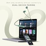 Noise Airwave Pro Bluetooth z pałąkiem na kark, maks. 32 dB ANC, 60 godzin odtwarzania, podwójne złącze urządzenia, 3 mikrofon ENC do wykonywania połączeń, niskie opóźnienia (do 40 ms), przetwornik 13