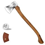27.8 Inch Professional Wood Splitting Axe, Wood Chopping Axe with Hickory Wood Handle and Leather Sheath, Tree Felling Ax, Sporting, Racing Ax for Timbersports - Head 4lbs