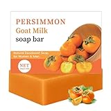 Natürliche Persimmon Ziegenmilchseife, Körpergeruch Entfernung Antitranspirant, Khaki Seife Handgemacht für Gesicht und Körper, hellt die Haut auf verbessert die Elastizität Für alle Hauttypen (1PC)