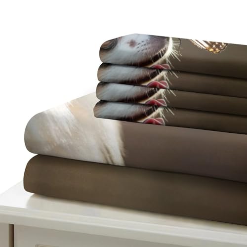 Parure de lit motif 3D chien papillon en microfibre housse de couette 260x220cm