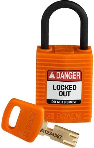Brady CPT-ORG-25PL-KD, 150185 Compact Nylon Lockout Padlock (Pack of 12 pcs)