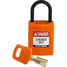 Brady CPT-ORG-25PL-KD, 150185 Compact Nylon Lockout Padlock Pack of 12 pcs