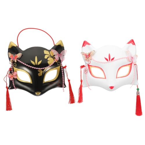 Masque renard demi visage Gatuida pour cosplay et fête