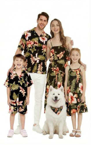 Image of Family Matching Hawaiian Clothes, Black Rafelsia