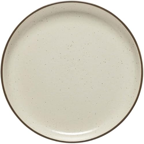 Casafina Plato de postre para ensalada de cerámica de 9 pulgadas, colección Monterosa, crema-cacao  Vajilla apta para microondas y lavavajillas