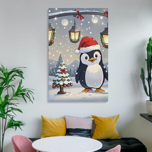 Toile esthétique pingouins JTKLQBN en impression haute définition