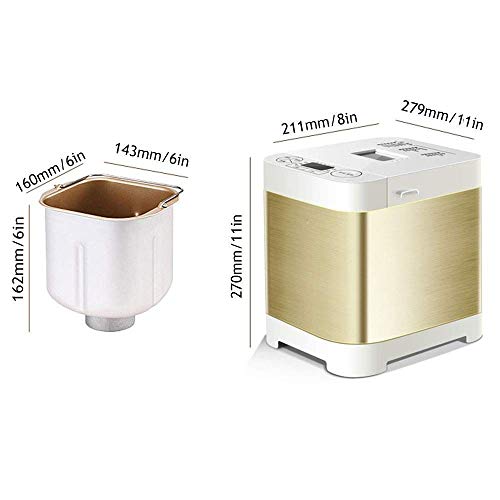 WSAND Brotmaschine-Edelstahl-Brotmaschine, programmierbarer Brotbackautomat mit Fruchtnussspender, Antihaft… – Bild 3