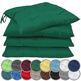 Außenmaterial: 55% Baumwolle und 45% Polyester, Innenmaterial: 100% Polyester Füllung - Lieferumfang: 4x Sitzkissen 40x40x3 cm in ausgewählter Farbe