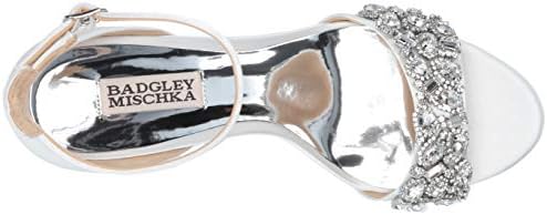 Badgley Mischka Women's Laraine Heeled Sandal, White Satin, 5 M US | Image 4