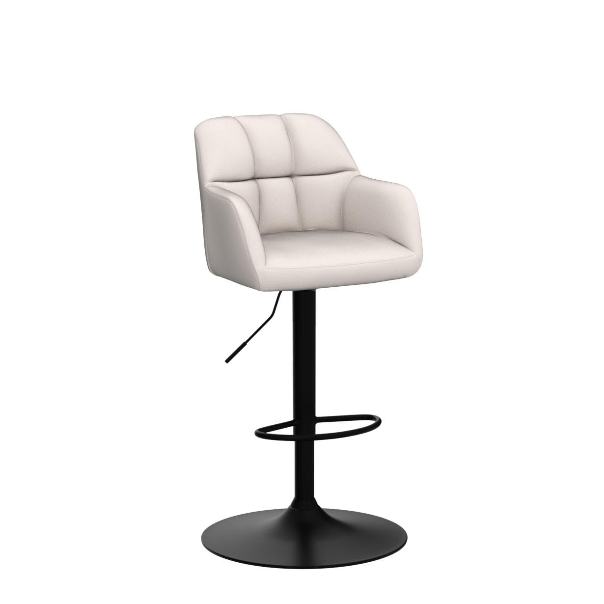chairus 2PCS Taburetes de Bar de Terciopelo con Altura Ajustable, Beige | Moderno, Sillas Altas Giratorias, Con Reposabrazos, Para Isla de Cocina