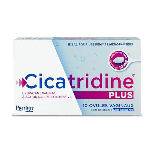 Cicatridine PLUS – Ovules vaginaux - Traitement de la secheresse vaginale- pour les femmes ménopausées - Acide Hyaluronique Sel Sodique 10mg - Dispositif médical - 10 ovules Cicatridine PLUS – Ovules vaginaux - Traitement de la secheresse vaginale- pour les femmes ménopausées - Acide Hyaluronique Sel Sodique 10mg - Dispositif médical - 10 ovules