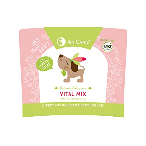 AniCanis Bio Vital Mix für Hunde - Multi-Vitamine Mineralien & Superfood vom Tierheilpraktiker - 8 essentielle Aminosäuren - Futterzusatz Nahrungsergänzung - 150g