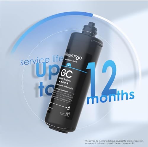 Waterdrop WD-10GC Wasserfilter unter der Spüle, Ersatz für Waterdrop TSA & TSB 3-stufiges Wasserfiltersystem unter der Spüle.