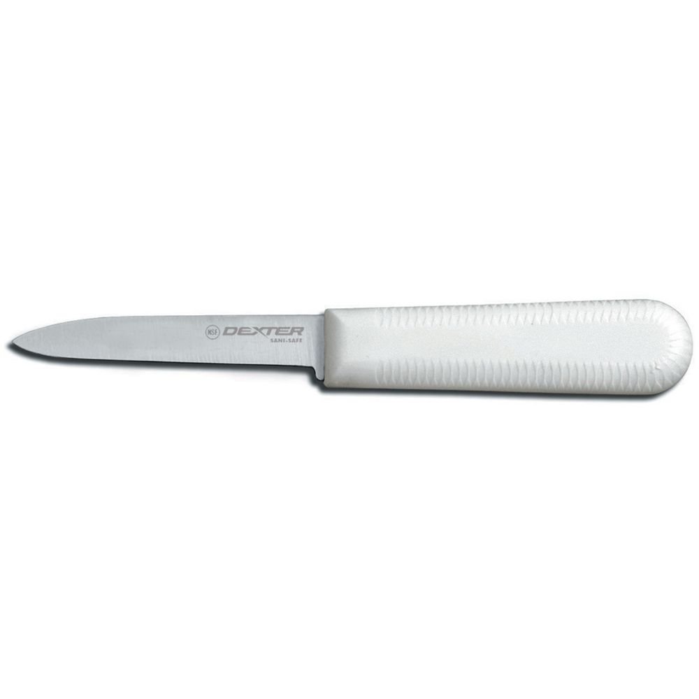 Dexter-Russell 15323 Sani-Safe® (S104-24) Paring Knives, 3-1/4", Stain-Free High-Carbon Steel Blade, Non-Slip Textured White Polypropylene Handle, NSF Certified, In Display Box (24 per Box)