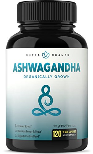 Organic Ashwagandha 1200mg - 120 Vegan Capsules w/BioPerine - Premium Root Powder Supplement