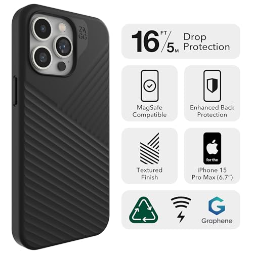 Coque premium iPhone 15 Pro Max ZAGG Denali verte double couche solide - 2