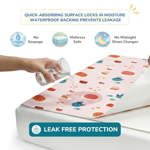 Image of Tidy Sleep Printed Baby Dry Sheet Waterproof Mattress Protector for Newborns | Soft Quick-Dry Bed Protector Mat | Reusable Leakproof Pee Pad for Bed, Crib & Travel Dry Sheet | Smart Robot (Medium)