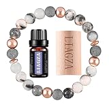 liagza Beaded Bracelets For Women-Lava Bead Bracelet Set,Healing Stones,Balancing Chakra,Essential O