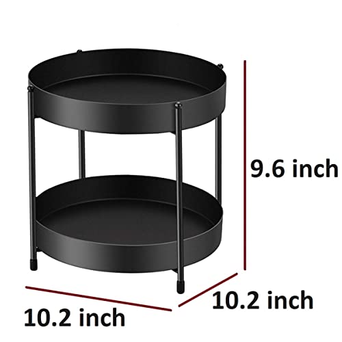 2-Tier Bathroom Countertop Organizer Decorative Tray Vanity Tray Cosmetic & Makeup Storage Standing Shelf, Black #TOP5