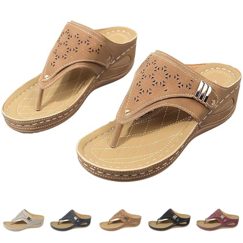 Jfxgjuv Luxelution Sandals, Breathable Mesh Sports Sandals with Non-Slip Sole, 2024 New Women’s Platform Wedges Thick-Soled Flip-Flops Sandals