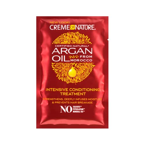 CREME OF NATURE Argan Oil Tratamiento Acondicionador Intensivo que hidrata y restaura con Aceite de Argán, Cuidado para todo tipo de cabellos, 50 ml