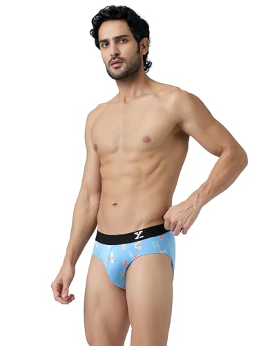 Image of XYXX Men's Surf Super Combed Cotton Regular Fit Printed Antibacterial Briefs with No Marks Waistband