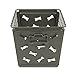 Spectrum Diversified Macklin Basket Steel Bin Bone Design, Pet Accessory Rust-Resistant Finish, Dog Toy Organization & Storage, Medium, Industrial Gray