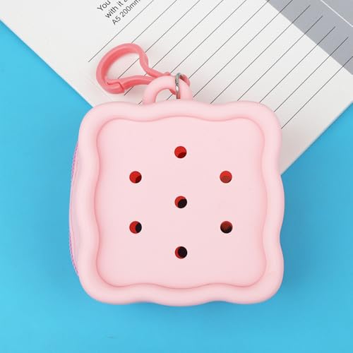 Women's Wallet Coin Purse Soft Mini Wallet Cute Zipper Storage Bag Hole Coin Purse Candy Color School Bag Pendant