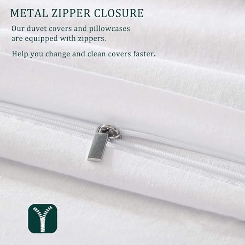 Housses de Couettes Microfibre Douce avec Fermeture Éclair Fluide 240x260 - 6