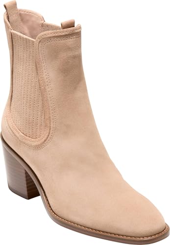 Cole Haan Cole Haan Women's Janelle Chelsea Booties, Tuscan Sand Suede, 8-B US