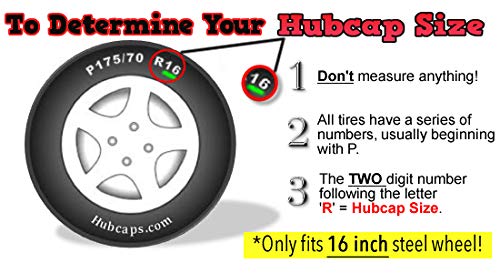 Hubcaps.com - Premium Quality 16" Silver Hubcaps/Wheel Covers Fits Ford Van, One-Piece Heavy Duty Construction (Set Of 4) #TOP4