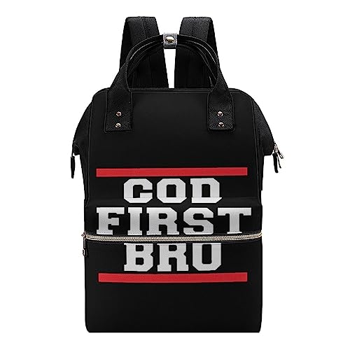 God-First-Bro-Diaper-Bag-Portable-Backpack-Mommy-Bag-Travel-Shoulder-Daypack-for-Outdoor-Working-Beach
