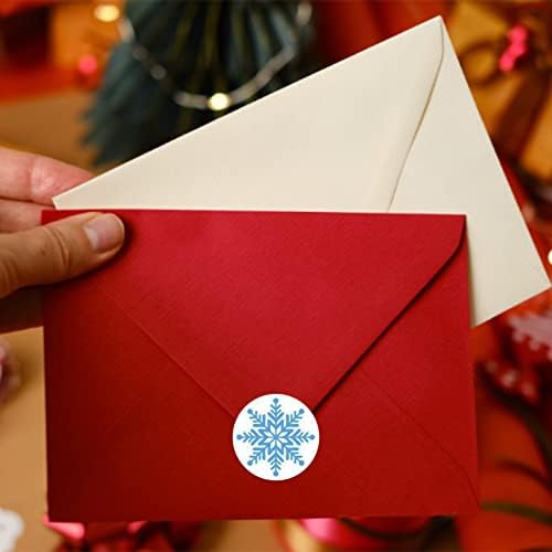 96PCS Christmas Stickers Round Circle Snowflakes Label Stickers,1.5 Inch Round Circle Cute Snowflakes Label Stickers for Xmas Decor Craft Supplies Envelope Bag Candy Bag Gift Card Seals Decorate