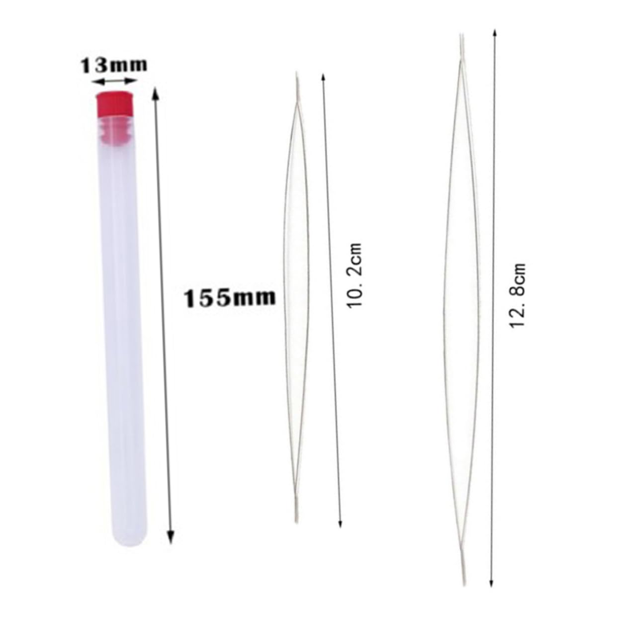 Beatifufu Big Eye Beading Needles 10pcs Set Needle Threader Storage Bottle for Jewelry Making DIY