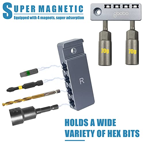 Aluminum Easy Access 1/4-Inch Hex Bits Magnetic Holders Fit For Makita 18V Lxt Cordless Impacts Drivers Head,Drill Bit Tool Holster Organizer, Storage Hex Screw Bit On Power Drill,Right Side #TOP2