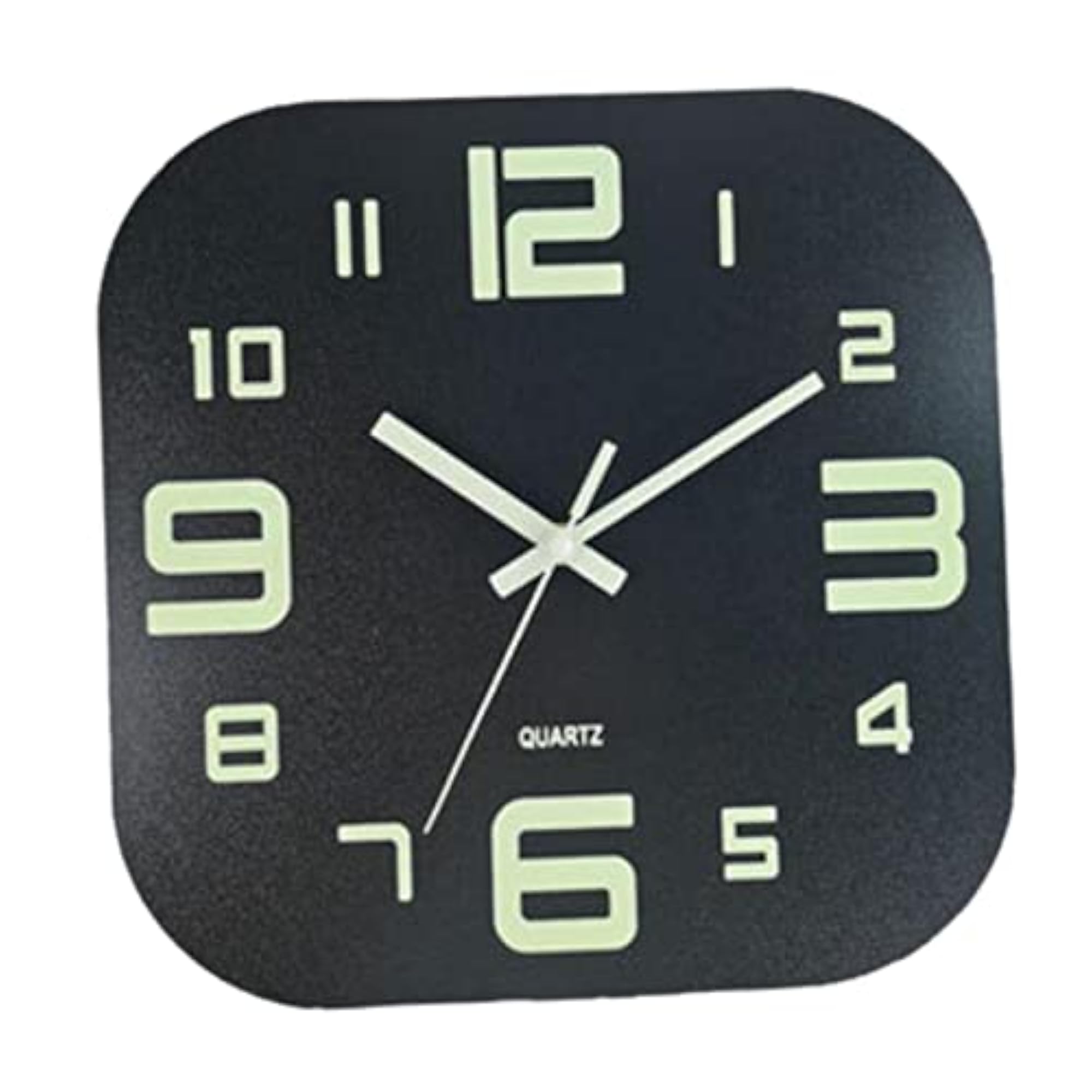 12'' Luminous Wall Clock, Black Numerals for Bedroom