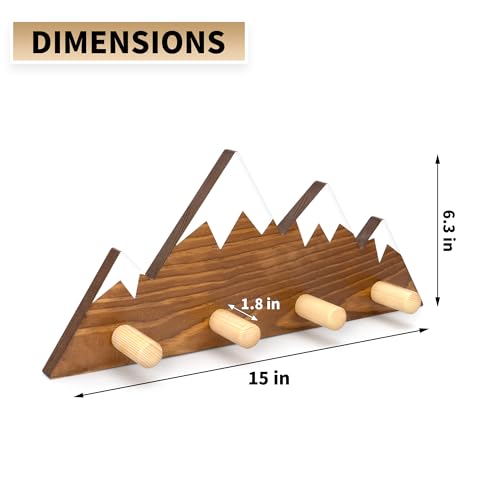 Waratah Designs Mountain Wall Hooks - Woodland Nursery Decor - Wall Mount Organizer for Kids Coats & Towels - Ideal Adventure Mountain Decor Baby Shower Gifts - Walnut Finish by Waratah Designs - Image 4