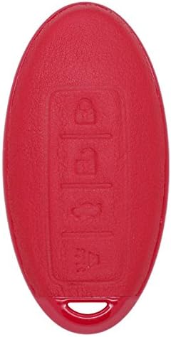 DSP Genuine Leather Colorful Shell Holder for NISSAN INFINITI Smart Key Case Fob 4 Buttons Red