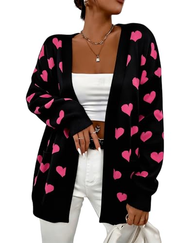 Heart Cardigan Valentines Sweater Women: Valentine Cardigan Love