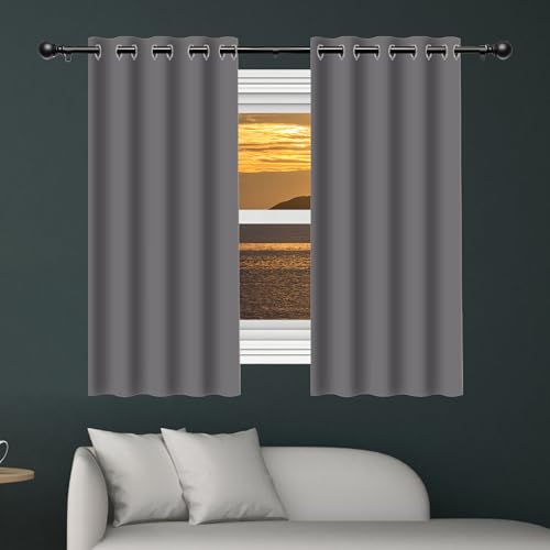 Rideau occultant gris clair 182x175 cm en polyester isolant - 2