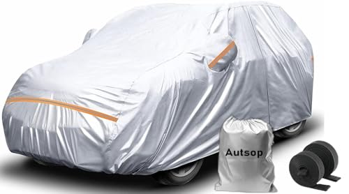 Autsop SUV Car Cover Waterproof All Weather,12-Layer Car Covers for Automobiles Outdoor Heavy Duty Full Exterior Covers for SUV(193-200 Inch)