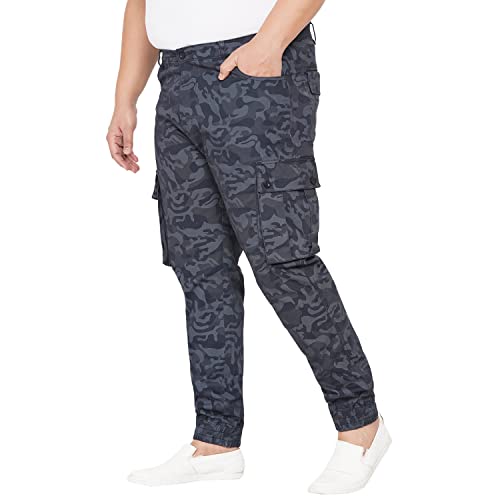 Image of JOHN PRIDE Men Camouflage Blue Cargo Pant (JPTR2184 Blue)
